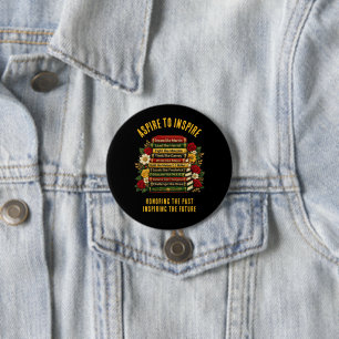 Inspirational Dream Like Martin Black Heroes Books 3 Inch Round Button