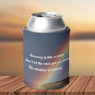 Inspirational Drug Addiction Recovery Rainbow Can Cooler