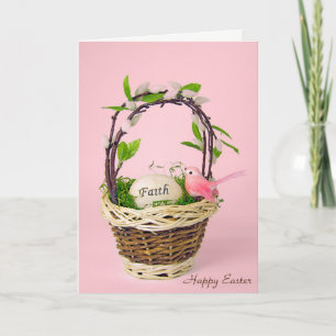 inspirational Easter egg in basket Holiday Card