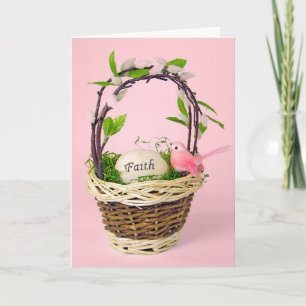 inspirational Easter egg in basket Holiday Card