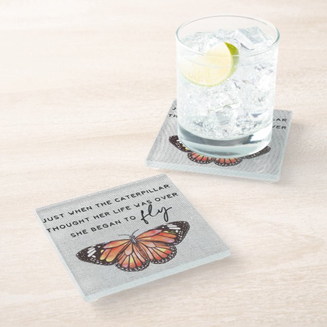Inspirational Encouragement/Quotes Glass Coaster (Angled)
