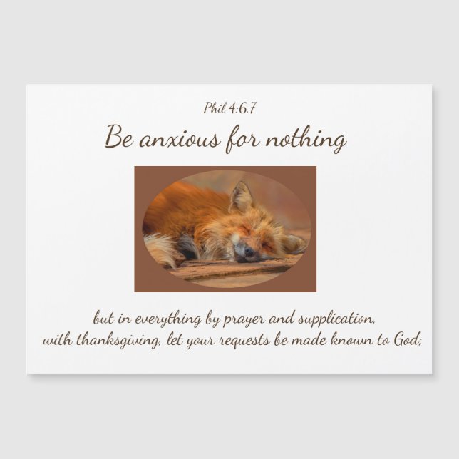 Inspirational Encouraging Scripture Quote Cute Fox (Front)