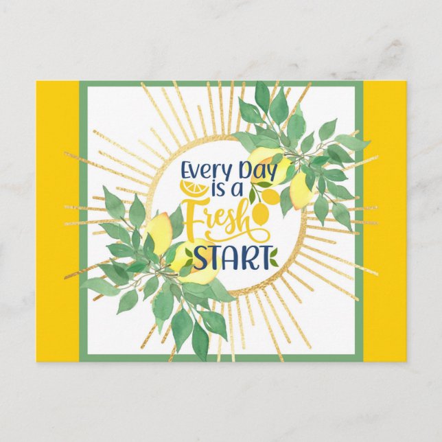 Inspirational Every Day Is a Fresh Start Postcard (Front)