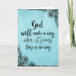 Inspirational Faith Quote God will Make a Way Note Card