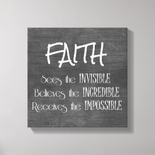 Inspirational Faith Quote Typography Canvas Print