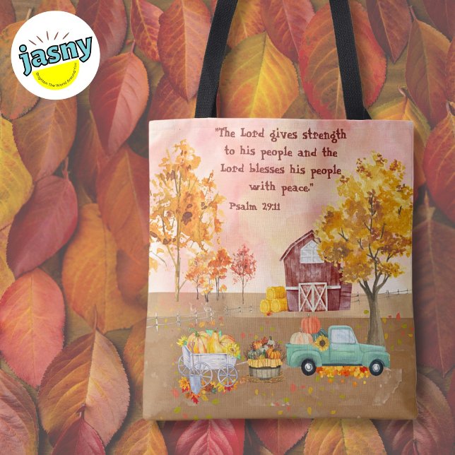 Inspirational Fall Autumn Farm With Custom Text Tote Bag (Creator Uploaded)