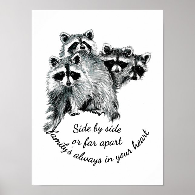 Inspirational Family Always in Your Heart Quote Poster (Front)