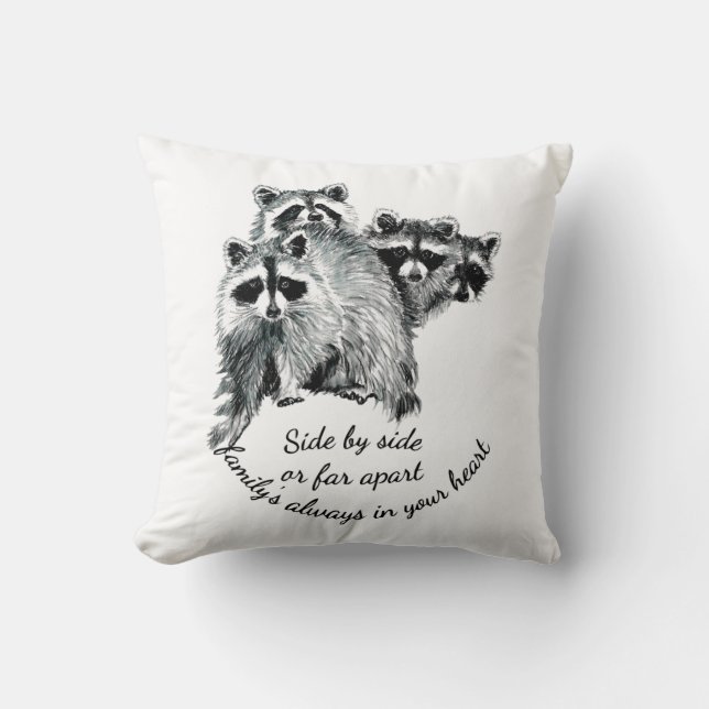 Inspirational Family Always in Your Heart Quote Throw Pillow (Front)