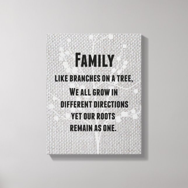 Inspirational Family Quote Canvas Print (Front)