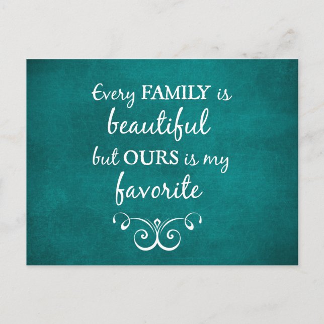 Inspirational Family Quote Postcard (Front)