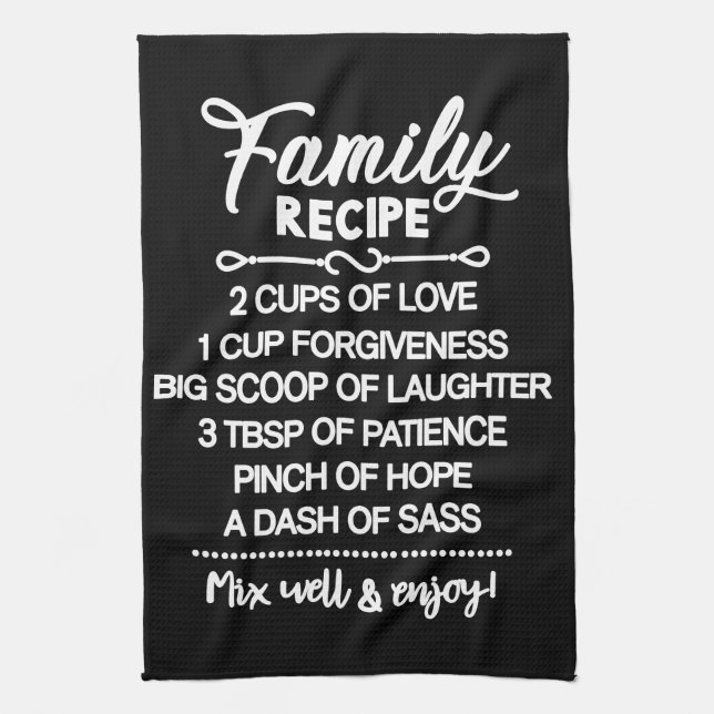 Inspirational Family Recipe Kitchen Towel (Vertical)