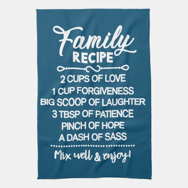 Inspirational Family Recipe Kitchen Towel (Vertical)