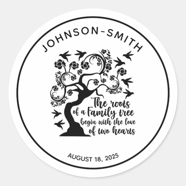 Inspirational Family Reunion Quote Tree  Classic Round Sticker (Front)