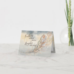 Inspirational Feather & Angel Quote Watercolor Note Card