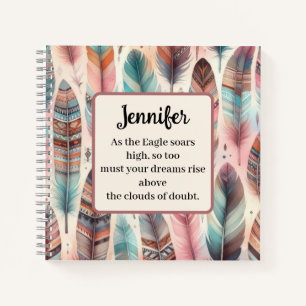 Inspirational Feather Spiral Notebook