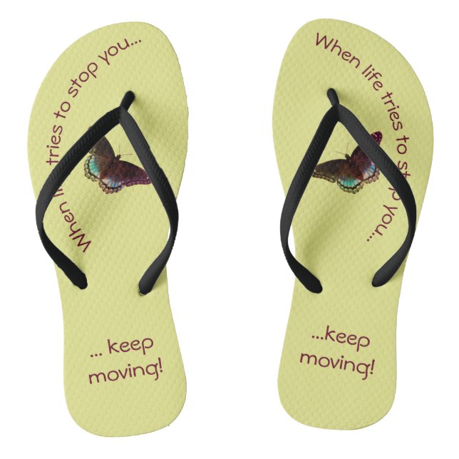 Inspirational Flip Flops - Keep Moving (Footbed)