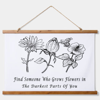 Inspirational Floral Art Hanging Tapestry