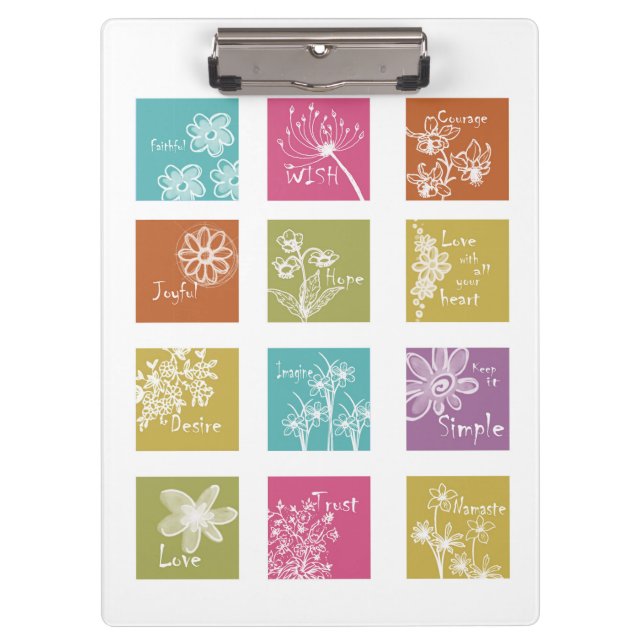 Inspirational Floral Clipboard (Front)