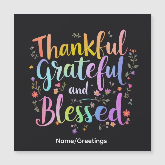 Inspirational Floral Gratitude Wreath Handcrafted  (Front)