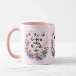 Inspirational Floral Quote with Butterflies Mug