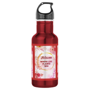 Inspirational Floral Stainless Steel Water Bottle