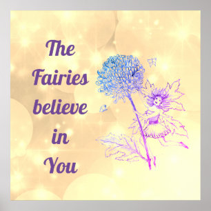 Inspirational Flower Fairy quote Poster
