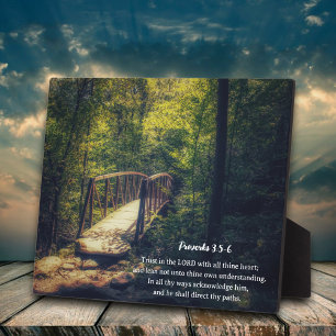 Inspirational Forest Bridge Scripture Plaque