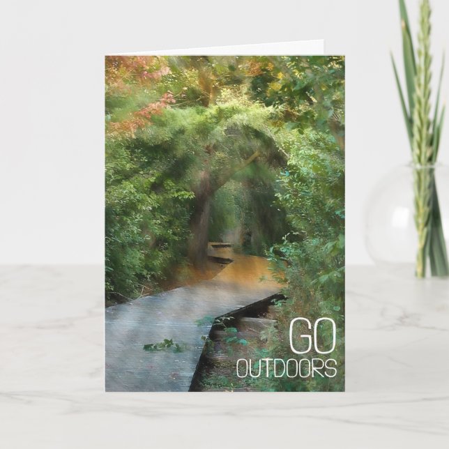 Inspirational Forest With Sunbeams Card (Front)