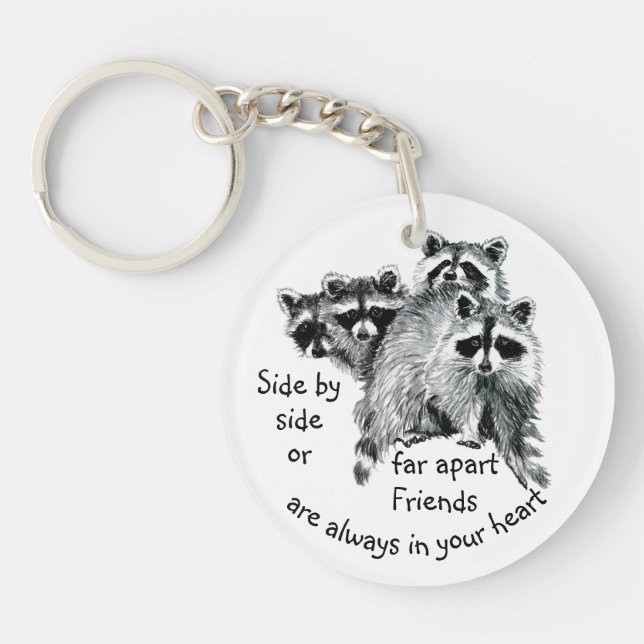 Inspirational Friends Always in Your Heart Quote Keychain (Front)