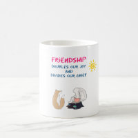 Inspirational Friendship Quote Cute Animal Sketch