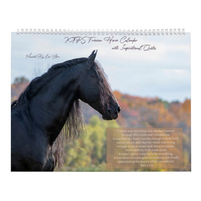 Inspirational Friesian Horse Calendar (Cover)