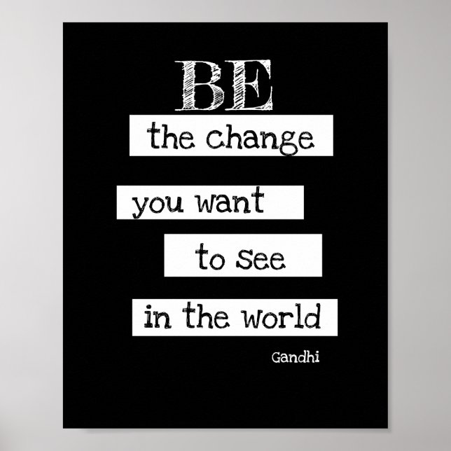 inspirational Gandhi quote poster modern chic (Front)