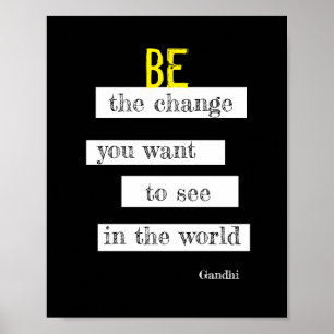 inspirational Gandhi quote poster modern chic