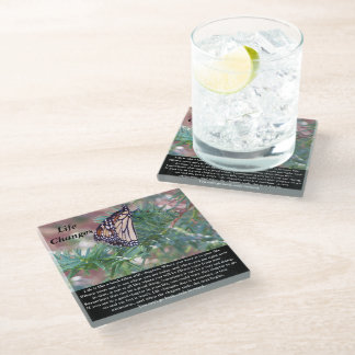 Inspirational Gifts Life Changes Glass Coaster