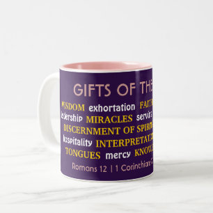 Inspirational GIFTS OF SPIRIT Christian Two-Tone Coffee Mug