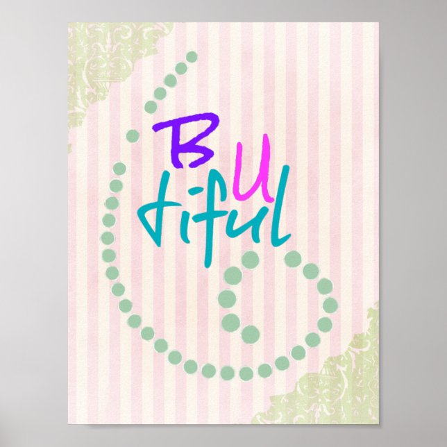 Inspirational Girly Affirmation Quote Poster (Front)