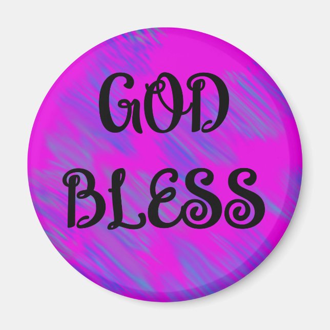 Inspirational GOD BLESS Scroll Magnet (Front)