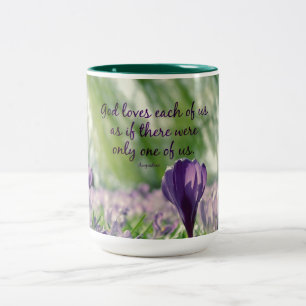 Inspirational God Loves Each of Us Quote Two-Tone Coffee Mug