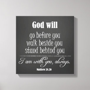 Inspirational God Quote; Go, Walk and Stand Canvas Print