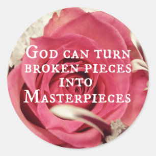 Inspirational God Quote Masterpiece Classic Round Sticker