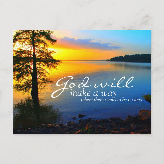 Inspirational: God Will Make A Way... Postcard (Front)