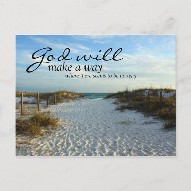 Inspirational: God Will Make A Way... Postcard (Front)