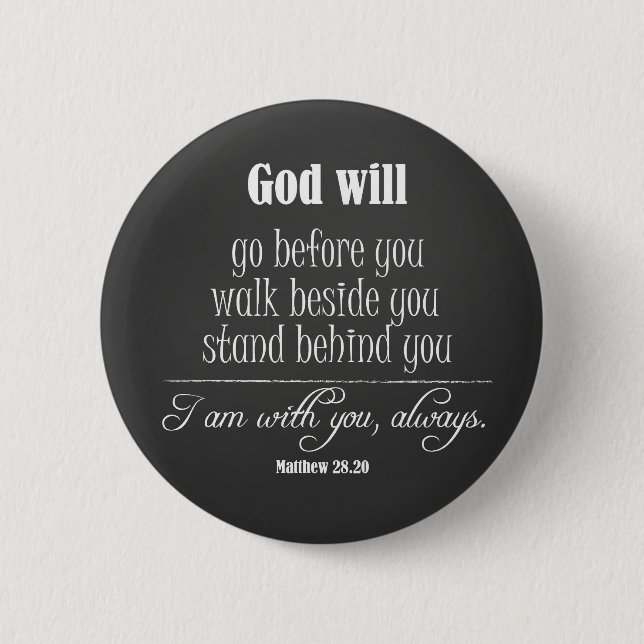 Inspirational God Will Quote with Bible Verse 2 Inch Round Button (Front)