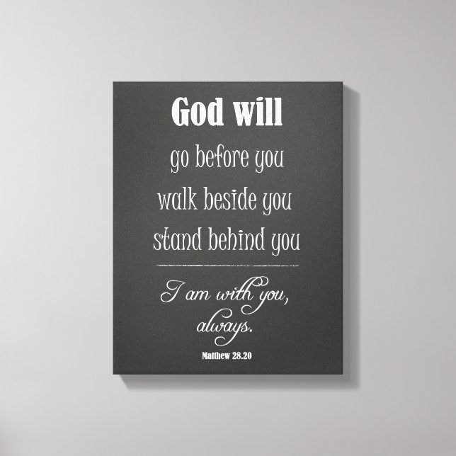Inspirational God Will Quote with Bible Verse Canvas Print (Front)