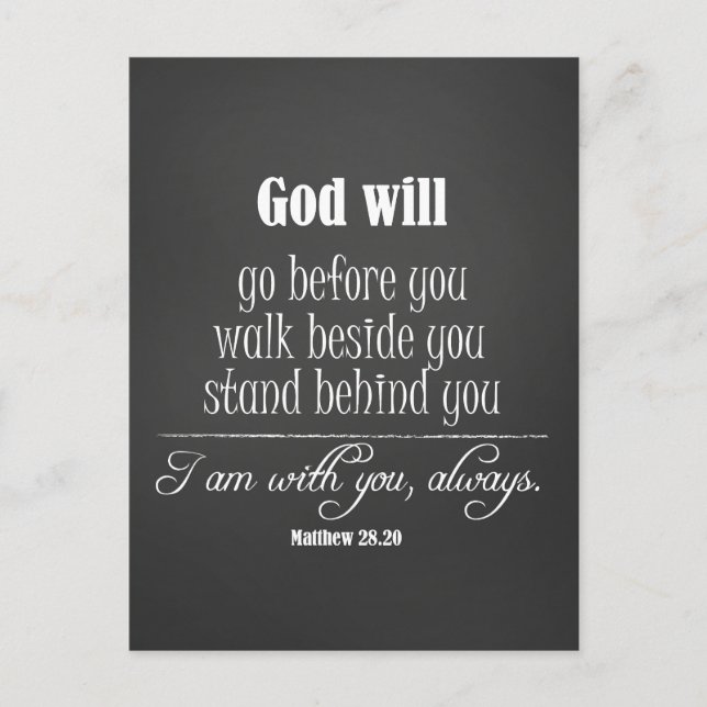 Inspirational God Will Quote with Bible Verse Postcard (Front)