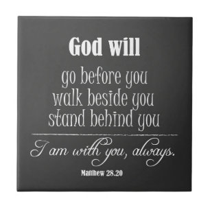 Inspirational God Will Quote with Bible Verse Tile