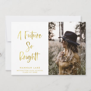 Inspirational Gold Photo Graduation Announcement