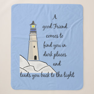 Inspirational Good Friend Quote Saying Sherpa Blanket