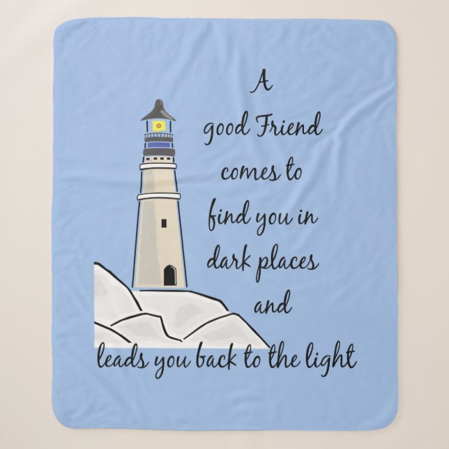Inspirational Good Friend Quote Saying Sherpa Blanket (Front)