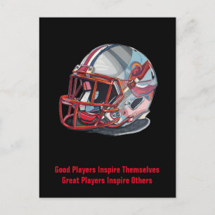 Inspirational Good Players Pop Art Football Helmet Holiday Postcard